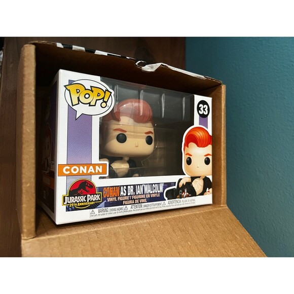 Conan O'Brien as Dr Ian Malcolm Exclusive Funko Pop 33 SDCC Con‎ Jurassic Park - Picture 10 of 11